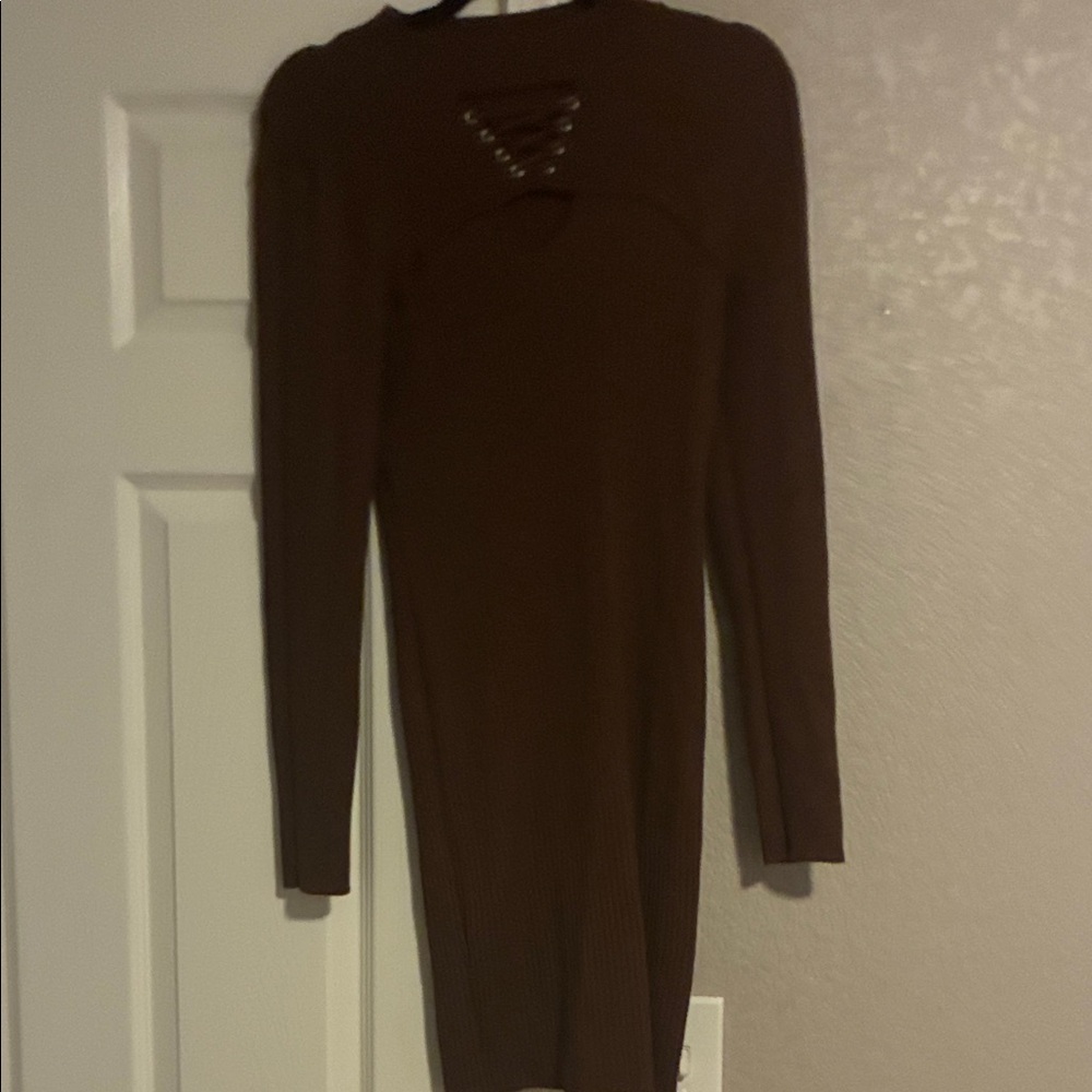No Boundaries Chocolate Long Sleeve Blouse